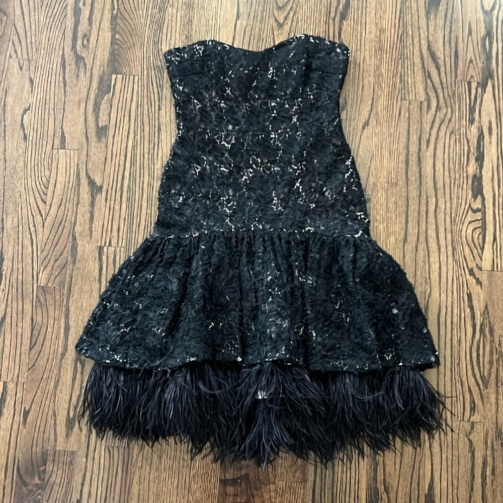 Badgley Mischka Black Strapless Dress